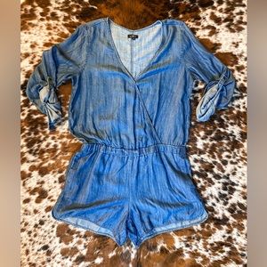 Loft Denim Surplice Neck Romper